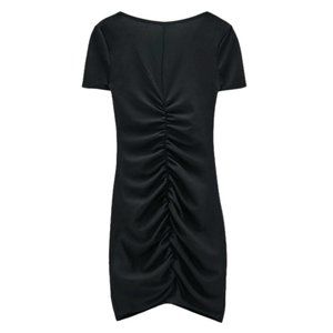 Zara Draped Cocktail Dress TRF, Large, Black